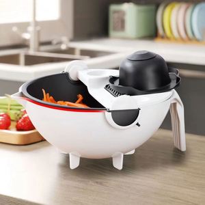 Cross-Border Multifunctional <b>Vegetable</b> Slicer Practical Silk Scraper Stainless Steel Blades Drain Basket for Fruits Metal - Product Image 4