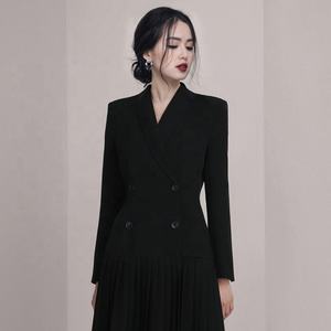 Eleganti Abiti Formali da Donna Stile OL, Vestito Lungo Plissettato <span class=keywords><strong>con</strong></span> Doppio Petto per Lavoro - Product Image 3