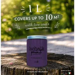 47 EGGPLANT 1lt LaChalk the evolution of <b>chalk</b> paint Where <b>chalk</b> meets resin: Hybrid <b>Chalk</b> Resin Paint made in Italy - Product Image 2