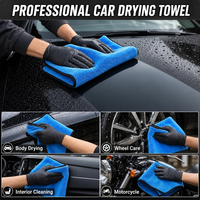 Handuk Kaca Mikrofiber Biru Super Lembut Bebas Serat Cepat Kering Tidak Menggores Ramah Lingkungan Grosir Massal Logo Kustom