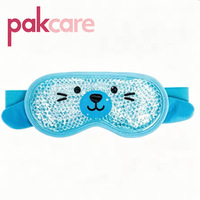 Masque pour les yeux en gel avec motif d'animaux mignons, masque réutilisable et congelable pour la thérapie chaude et froide et le soulagement des yeux