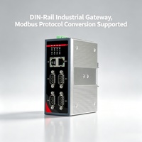 Gateway Industrial IoT para Riel DIN, Computación en Borde, Conversión de Protocolos Modbus RTU TCP MQTT JSON, RS485/RS-232, 9-60VDC, 35mm de Ancho, Temperatura