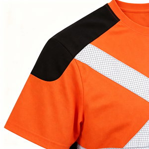 Polyester Work Reflective Safety Shirt Customized Security Short Sleeve High Visibility Safety T-Shirt Construction Shirt - Product Image 4