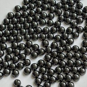 Hematite synthétique <span class=keywords><strong>noire</strong></span>, taille brillant ronde, 3mm 4mm, cabochon calibré, haute qualité, <span class=keywords><strong>pierre</strong></span> à dos plat en vrac pour la fabrication de bijoux - Product Image 1