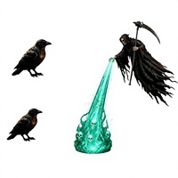 Nouveau produit : Lampe de bibliothèque Grim Reaper 3D imprimée, motif Lumière Verte, modèle Soul-Beam Reaper
