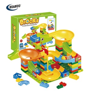 100 Uds. Juguete de bloques de construcción de carreras de mármol de gran tamaño para niños, juego de ladrillos de construcción de bolas deslizantes de construcción grande DIY - Product Image 4