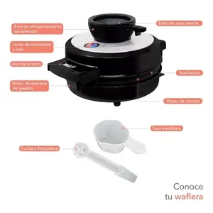Macchina per cialde elettrica belga stile vulcano nero RC-92