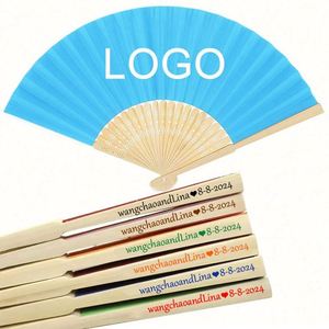 Abanicos Plegables de Bambú Ecológicos Personalizados para Bodas, Pedidos al por Mayor, Impresión de Logotipo/Texto/Patrón, Decoraciones para Fiestas, Recuerdos Románticos - Product Image 1