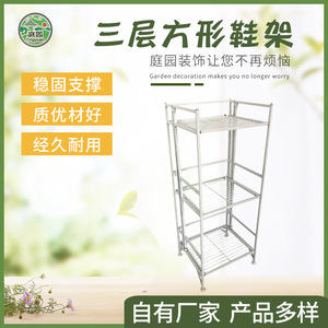 Tingyuan Metal Flower <b>Pot</b> Rack 100x70cm Double Tier <b>Standing</b> Rectangle Space Saving Home Garden Storage Organizer - Product Image 5