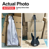 Guitare basse électrique 5 cordes OEM de haute qualité, manche en érable, basse noire, instrument de performance rock professionnel