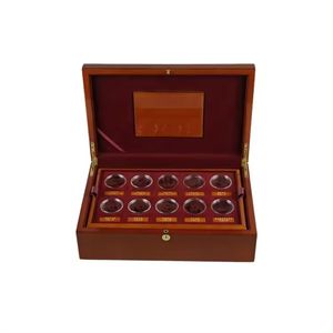 Boîte de rangement de luxe en bois écologique faite à la main, dorée/argentée, coffre au trésor, emballage pour collection de pièces de monnaie, MDF rectangulaire - Product Image 5