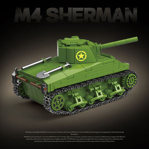 480 pièces WW2 US M4 <span class=keywords><strong>Sherman</strong></span> Modèle de char en plastique pour adultes et garçons à construire Jouet de construction militaire d'ingénierie de collection - Product Image 3
