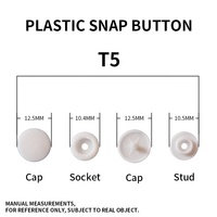Kancing Tekan T5 Berkualitas Tinggi Harga Murah 12mm Kancing Tekan Pria Wanita