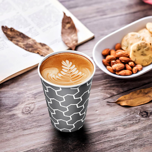 4oz/8oz/10oz/12oz Disposable Double Wall Food Grade Paper Coffee Cup Lid <b>PLA</b> Sleeve Waterproof for Hot Drinks Tea Wine Tequila - Product Image 1