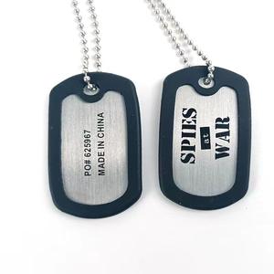 사용자 정의 개 액세서리 로고 ID 태그 빈 목걸이 개 태그 레이저 단어 스테인레스 스틸 금속 핀 실버 HD 천사 날개 - Product Image 2