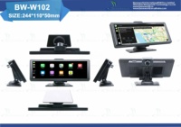 Caméra embarquée portable CE ROHS Carplay 10,26 pouces 4K avant et arrière, Carplay sans fil, Android Auto, boîte noire de voiture