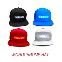 Publicidad LED Conexión Bluetooth Aplicación móvil Texto de desplazamiento LED Gorra de béisbol de 5 paneles para exteriores Ajustable con luces LED