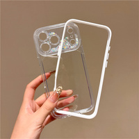 Coque de téléphone Dreamy Simple avec lentille amovible effet sable mouvant pour iPhone 18 17 Pro Max 16 15 14 13, protection transparente à paillettes irisées