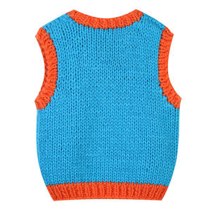 OEM personnalisable femmes lâche tricoté <span class=keywords><strong>gilet</strong></span> col V couleur bonbon rayé petit mouton broderie doux style pull <span class=keywords><strong>pour</strong></span> les filles - Product Image 4