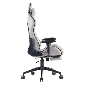 Ergonomic Grey Gaming Chair Fabric Swivel Chair with <b>Footrest</b> & Cold Cure Foam Reclining & Revolving Features for Gamers - Product Image 3