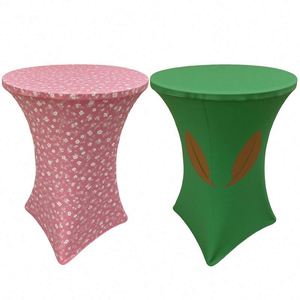 Wedding <b>Round</b> Fitted Stretch Spandex Cocktail <b>Table</b> <b>Cloth</b> High Bar <b>Table</b> <b>Cloth</b> Trade Show Cocktail <b>Table</b> <b>Cloth</b> - Product Image 1