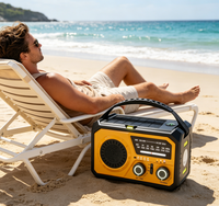 Linterna LED de Emergencia Recargable Portátil de 16000mAh con Manivela, Energía Solar y Radio