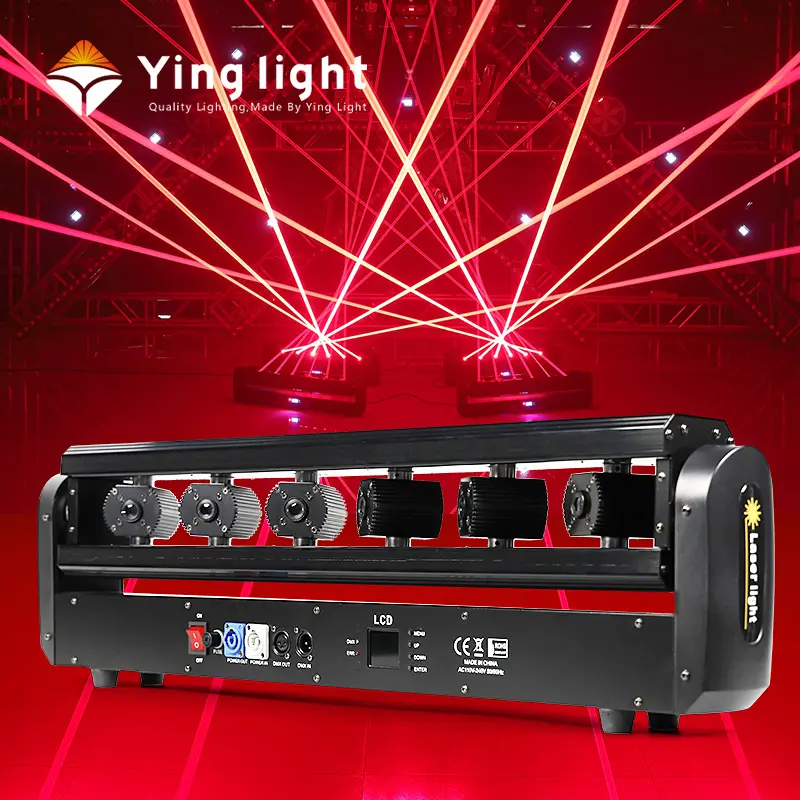 6 occhi 300mw luce Laser rossa e 6 pezzi 500mw colore pieno RGB Dmx testa mobile luce Laser per Dj discoteca Night Club Bar