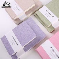 Cuadernos de tela personalizados ecológicos A6, 100 hojas, personalizables, con tapa dura, impresión tipográfica, cuaderno en blanco con funda para bolígrafo
