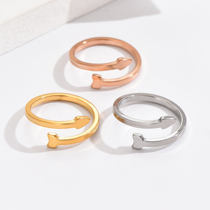 Stainless Steel Minimalist Double Arrow <b>Adjustable</b> Open Dual Use Toe Pinky <b>Ring</b> Three Colors Beach Vacation And Gift Options - Product Image 5