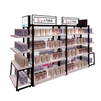 Étagères de présentation de cosmétiques personnalisées colorées à la mode Boutique de beauté Magasin de cosmétiques Étagère de présentation de maquillage Centre commercial Étagère murale de présentation de maquillage