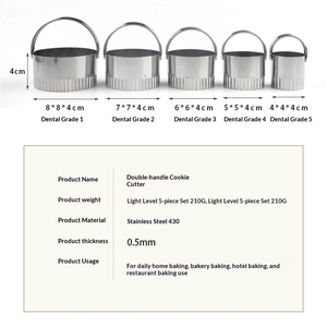 Olycoop Set Professionale di 5 Tagliabiscotti Rotondi in Metallo Ecologico con Manico - Product Image 5
