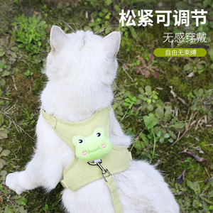 Laisse pour chat, jouet en peluche spécifique aux animaux, harnais réglable anti-évasion pour petit chien, motif dessin animé - Product Image 1
