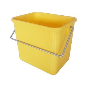 Secchio in Plastica 6 L Giallo Quadrato con Manico per Pulizia e Conservazione - Product Image 1