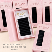 EMEDA Marque Privée Plateaux de Cils en Cachemire Noir Mat, Extensions de Cils en Soie, Vison Velours, Fournitures pour Extensions de Cils Volume, Vente en Gros