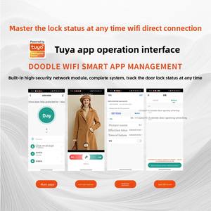 Serrure intelligente Tuya avec design <span class=keywords><strong>oeil</strong></span> de chat Serrure de porte en bois à empreinte digitale intérieure Sonnette intelligente à langue unique pour porte en bois - Product Image 5