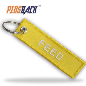 Bán buôn thêu móc khóa tùy chỉnh thẻ vải quần áo thêu vá với Keyring biên giới dệt tag - Product Image 2