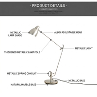 Lampe de lecture électrique LED moderne et minimaliste KangDuo à bras long pliable, protection oculaire, bureau, CRI 90 élevé, réglable pour salle de lecture