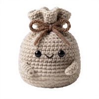 Sac rond en peluche fait main au crochet YarnJoy, pour le soutien émotionnel et le soulagement du stress, décoration de bureau, cadeau fantaisie/Éléphant blanc, Chine