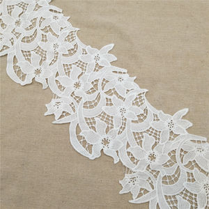 100% poliéster ecológico encaje francés ajuste leche seda Soluble en agua bordado para el hogar ropa - Product Image 1