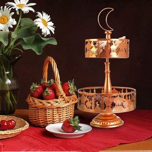 New Design <b>Rustic</b> Serving Mubarak Ramadan Food Tableware Display <b>Desk</b> Organizer Metal Eid Party Dessert Tray - Product Image 1