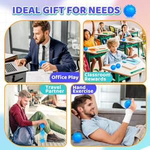 Lot de 3 balles sensorielles pour adultes Soulagement du stress Squishy Fidgets Anxiété Soulager l'exercice des mains Physiothérapie Jouets à presser pour adultes - Product Image 6