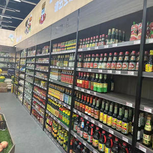 Étagère d'exposition en bois et acier pour épices, huiles, sauces et vinaigres de supermarché, magasin de proximité - Product Image 4