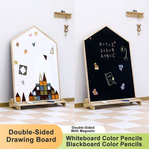 <span class=keywords><strong>Pizarra</strong></span> de Doble Cara de Madera Maciza para Niños, Unisex, de Pie, con <span class=keywords><strong>Pizarra</strong></span> Blanca y Negra, Juguete para Niños Creativos - Product Image 2