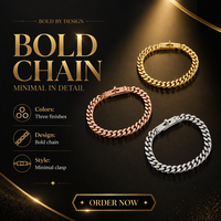 Bracelets en or rose plaqué or, à maillons cubains, avec fermoir rotatif lisse, pour femmes, cadeaux
