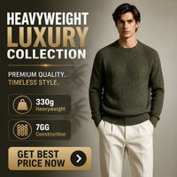 Pull à col rond structuré 3D pour homme, pull en cachemire et laine mérinos à tricot épais pour l'automne et l'hiver