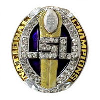 Anillo de Campeonato de Aleación de la Universidad Estatal de Louisiana, Certificado por la CMA, Artículo de Colección para Aficionados, Gran Venta