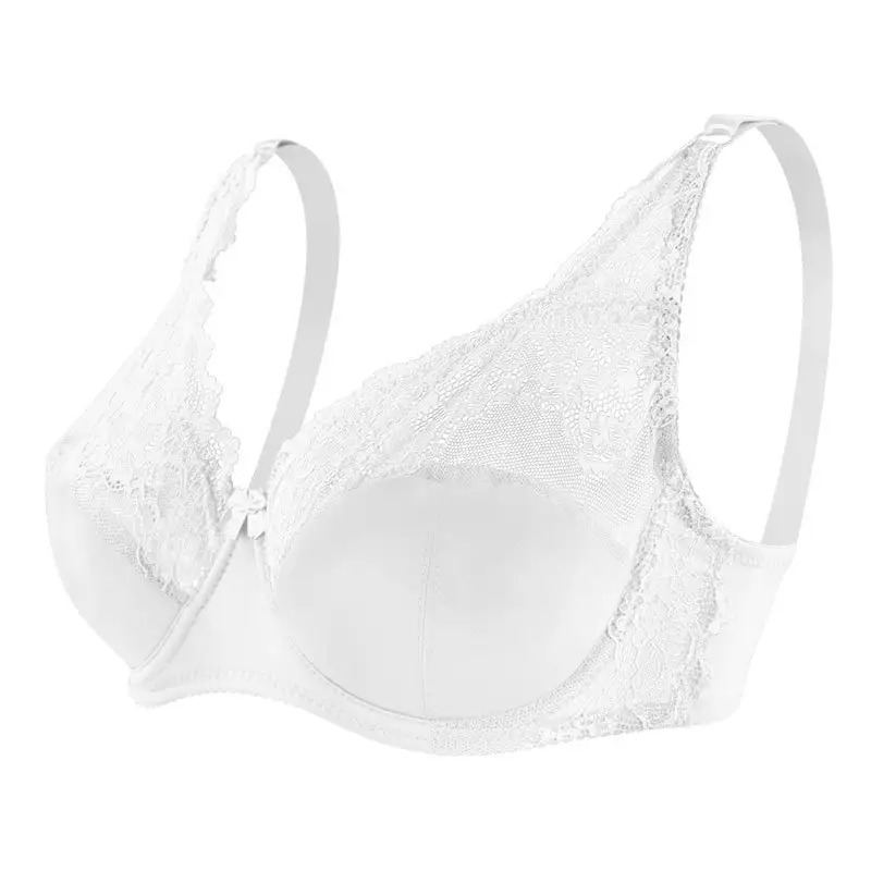 Comodo reggiseno in pizzo taglie forti da donna con tirante laterale regolabile con ferretto paio di biancheria intima per reggiseno sottile al seno