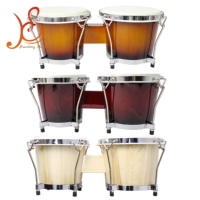 Bongos 7'' 8'' Congas pour Enfants, Adultes, Débutants, Professionnels, Instrument de Percussion en Bois, Sac, Clé de Réglage, Peaux en Peau de Mouton