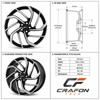Jantes forgées CF Private Label 20 22 24 pouces 5x130 PCD 84.1 CB compatibles avec Mercedes Classe G G63 G500 W463A ODM