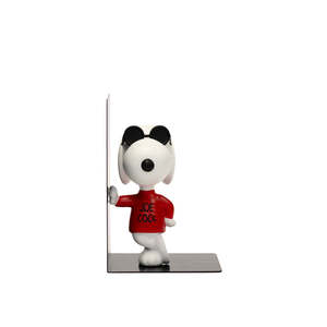 Fermalibri in Resina Peanuts Snoopy Joe Cool 12x10x18 Cm con Base in Metallo, Supporto Decorativo - Product Image 1